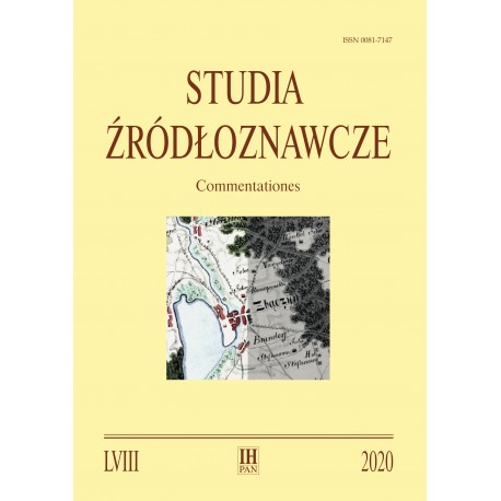 Studia Żródłoznawcze. Commentationes, t. LVIII (2020), red. A. Rachuba, P. Węcowski