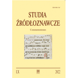 Studia Żródłoznawcze. Commentationes, t. LX (2022), red. A. Rachuba, P. Węcowski