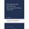 Protokoły posiedzeń Rady Ministrów Rzeczypospolitej Polskiej 1918–1923, t. IX, oprac. Mirosław Szumiło, Roman Wysocki