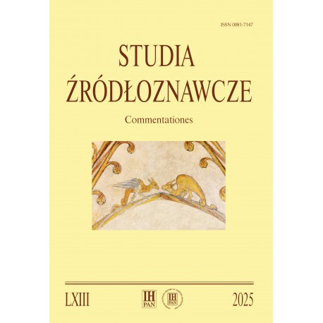 Studia Źródłoznawcze, t. LXII (2024), red. Andrzej Rachuba, red. Piotr Węcowski